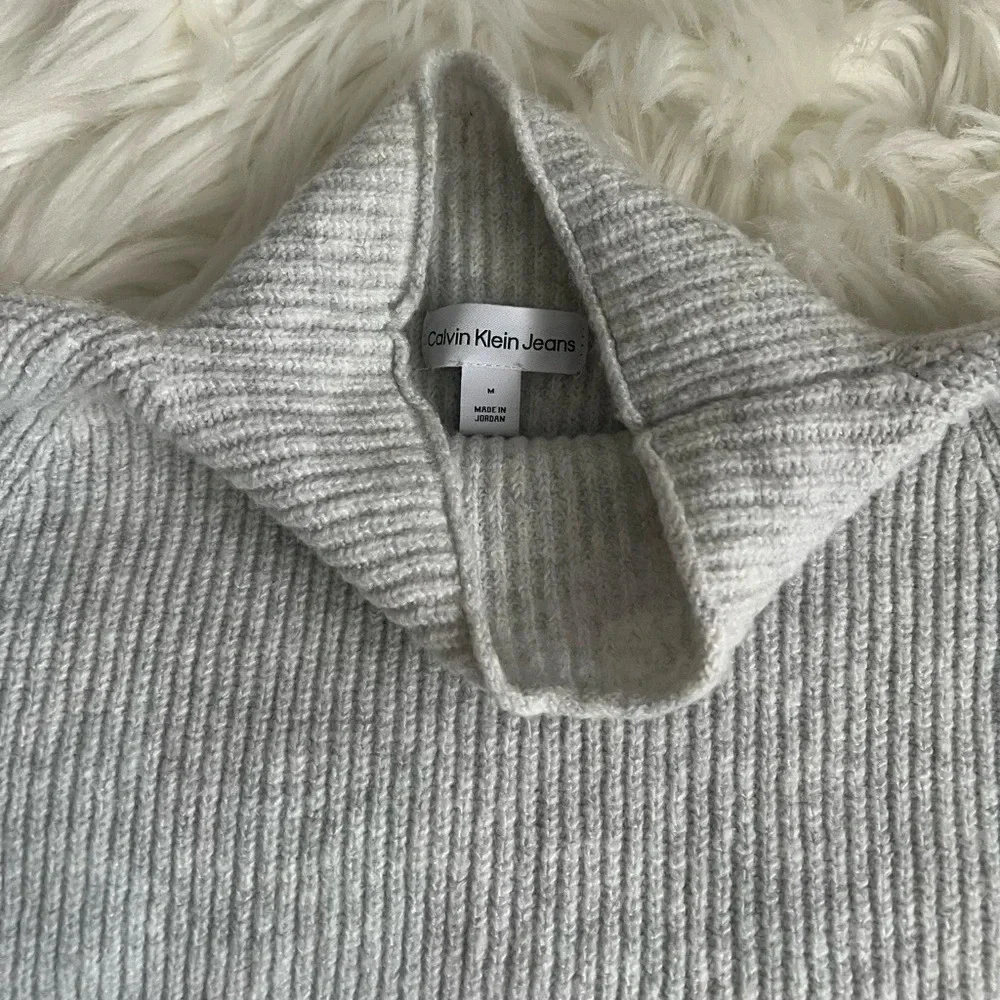 Calvin Klein Jeans Womens Gray Knit Turtleneck Sweater Size Medium